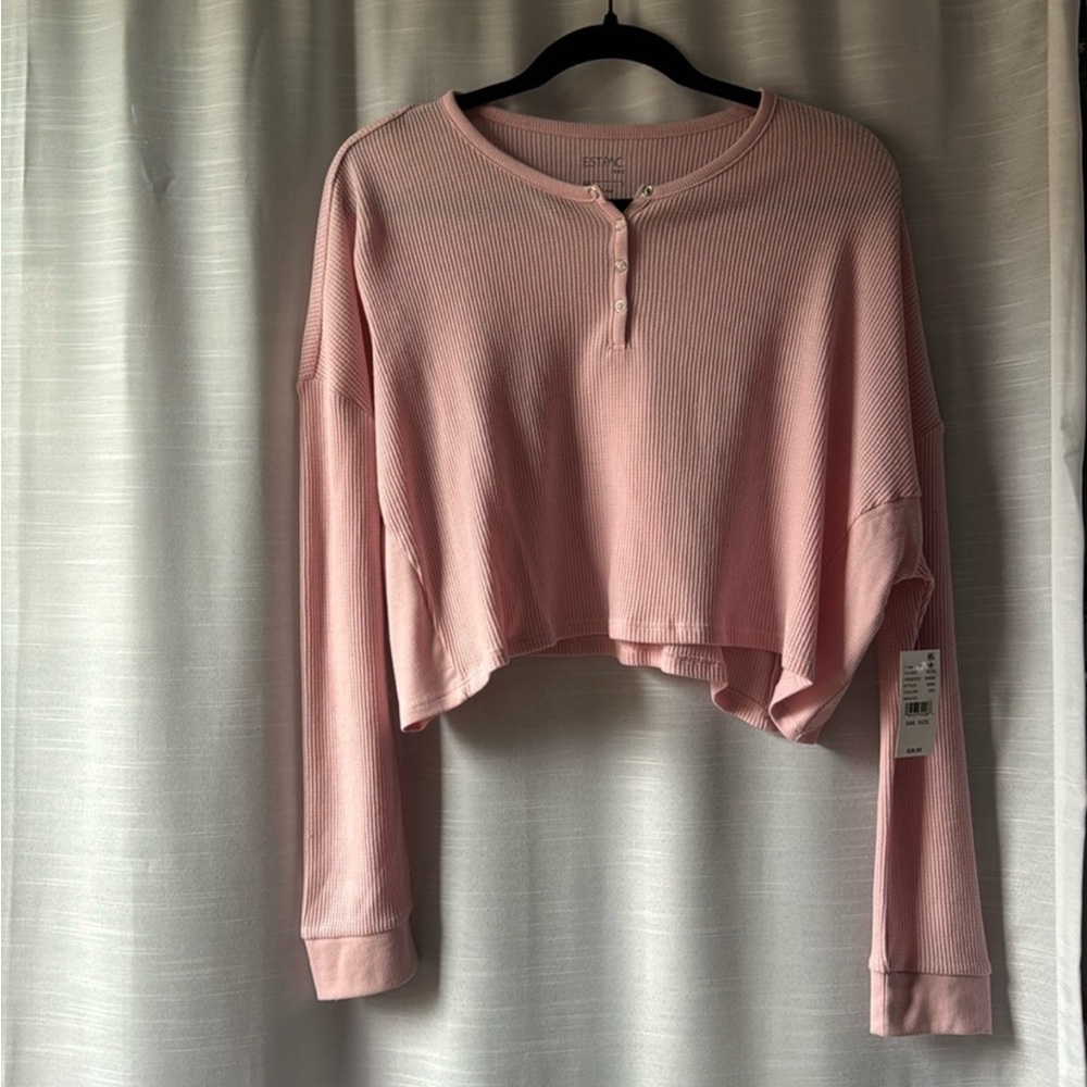 NWOT Pacsun Waffle Knit Cropped Long Sleeve
